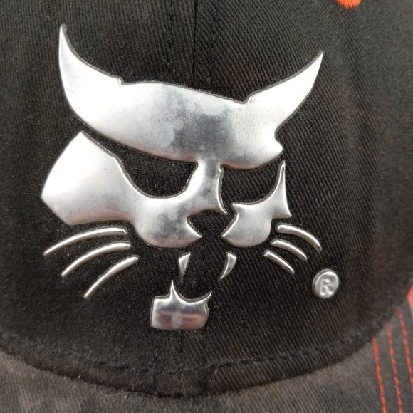 Bobcat Liquid Metal Black Orange Hat Baseball Cap 250296 - Picture 3 of 13